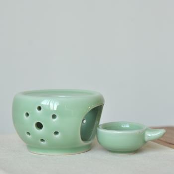 龍泉青瓷茶具加熱底座 陶瓷茶壺溫茶爐蠟燭保溫爐 正品通用溫茶器