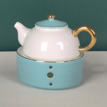 花茶茶具套裝陶瓷花茶壺家用耐高溫加熱輕奢北歐風格骨瓷下午茶具