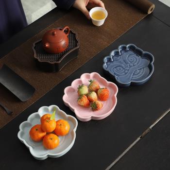 創意個性果碟中式點心盤果盤茶點盤陶瓷糕點擺盤小托盤零食小吃盤