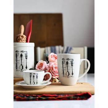 法式復古陶瓷馬克杯咖啡杯點心碟黃油盅下午茶紅茶