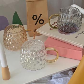 FunLife生活館 韓式ins風高硼硅泡泡玻璃杯 高顏值波光粼粼咖啡杯