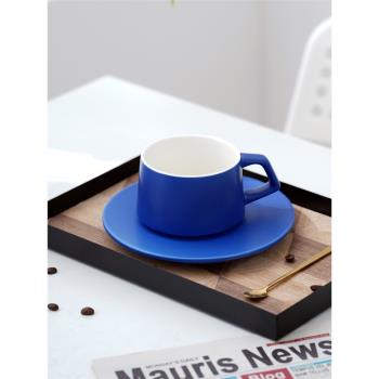 設計師款咖啡杯套裝 ins風克萊因藍色馬克杯北歐簡約陶瓷馬卡龍系