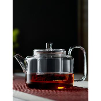 玻璃蒸煮兩用茶壺電陶爐專用耐高溫可加熱燒水過濾茶具泡茶器單壺