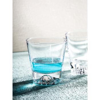 加點樂 創意日式富士山水杯茶杯玻璃杯子ins風辦公室高顏值網紅杯