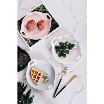 盤子菜盤家用創意陶瓷水果盤長方形西餐盤早餐盤北歐簡約托盤平盤