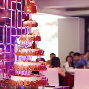 婚禮多層蛋糕展示架八層甜品擺臺道具圓形十層亞克力展示架生日用