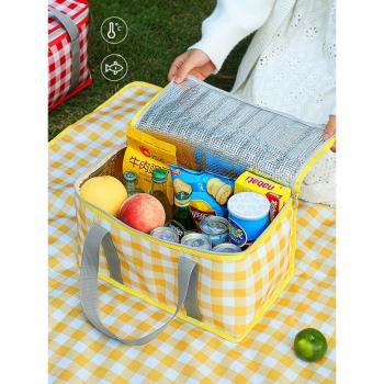 保溫箱大容量野餐包戶外加厚鋁膜手提野餐籃露營可折疊外出野餐籃