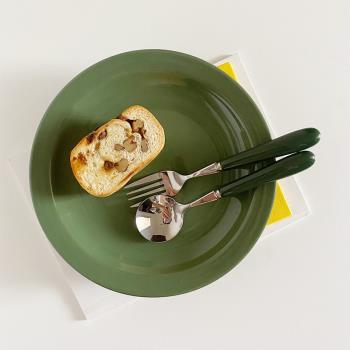北歐陶瓷平盤早餐盤牛排盤子餐具家用甜品盤高級感意面盤碟子ins