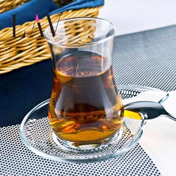 土耳其LAV紅茶杯配碟無鉛玻璃杯進口特濃咖啡杯熱飲杯茶具創意杯