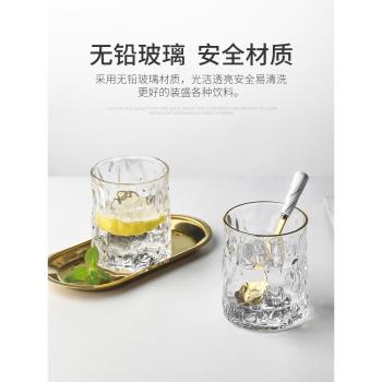 家用創意樹紋杯子好看的高顏值玻璃杯簡約清新森系磨砂水杯ins風