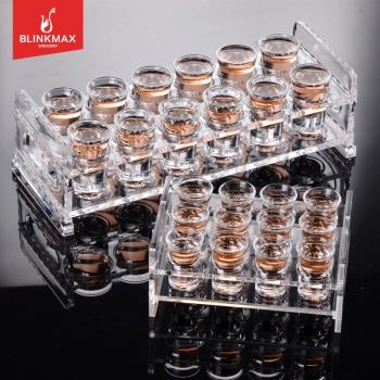 玻璃小號一兩烈酒杯家用中式白酒杯子彈杯一口杯亞克力杯架套裝