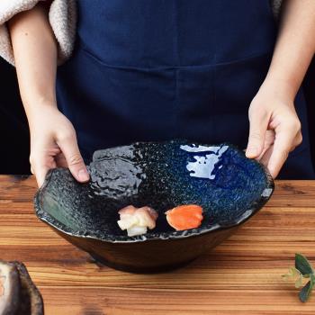 日式料理餐具陶瓷創意刺身盤異形大碗復古高檔海鮮拼盤三文魚冰盤