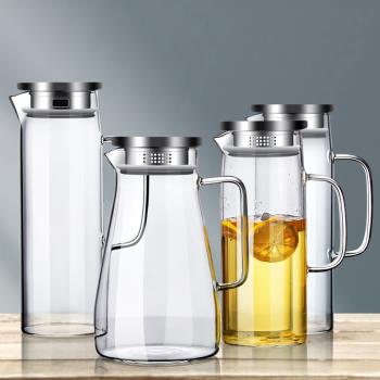 透明玻璃冷水壺小號耐高溫餐廳飯店商用涼水壺家用日式大容量茶壺