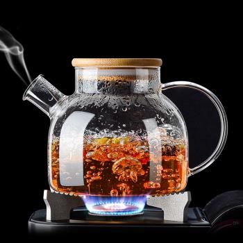 耐高溫餐廳茶水壺飯店用玻璃煮茶壺燒水壺電陶爐專用花茶壺可加熱