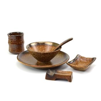日式復古陶瓷擺臺餐具酒店餐廳盤碗碟套裝創意個性碗盤勺組合商用