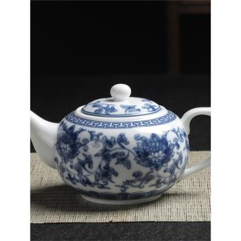 經典中式白瓷客廳家用復古茶壺