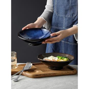 日式復古拉麵碗家用湯碗陶瓷創意沙拉碗餐廳商用吃麵碗歐式拌麵碗