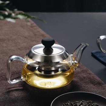 雅風合歡壺 加厚耐高溫透明玻璃泡茶壺耐熱大茶具不銹鋼過濾花茶