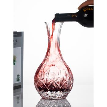 高檔家用葡萄酒醒酒器分酒器加厚水晶紅葡萄酒杯描金波爾多高腳杯