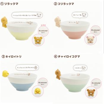日本采購san-x輕松熊Rilakkuma 豬鼻雞 陶瓷玩偶立體飯碗湯碗餐具