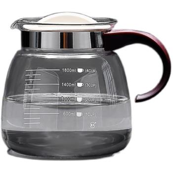 雅風玻璃水壺家用冷水壺玻璃耐高溫防爆涼白開水壺1800大容量套裝