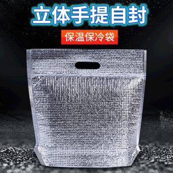 保溫袋打包袋鋁箔外賣商用一次性10只裝拉鏈自封批發手提保鮮加厚