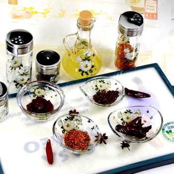 韓國韓式玻璃碟子調味醬碟創意蘸料碟醬油碟醋碟進口可愛醬料吃碟