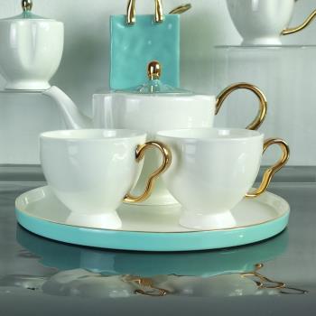 五房下午茶具杯子簡易骨瓷宮廷風中式紅茶茶具骨瓷茶壺杯套裝