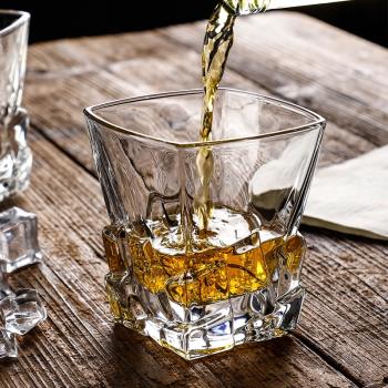 家用創冰山意威士忌酒杯個性啤酒杯子水晶玻璃洋酒杯歐式古典酒具