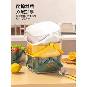 雙層洗菜盆瀝水籃廚房家用塑膠水果盤客廳水槽濾水菜簍淘洗菜籃子