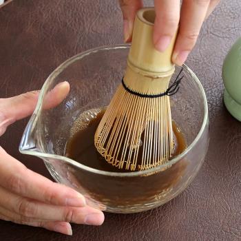 日式玻璃抹茶碗家用抹茶刷套裝打抹奶茶工具茶筅耐高溫茶碗點茶