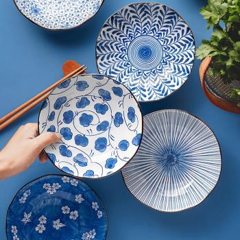 日式進口美濃燒陶瓷家用6.5英寸創意餐盤圓盤日本菜盤子餐具套裝