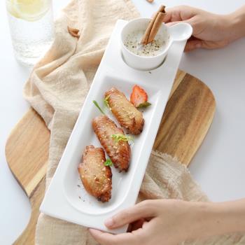 純白創意時尚藝術餐盤面包盤 純白陶瓷下午茶點心托盤 日式壽司盤