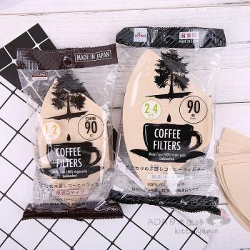 日本大創DAISO無漂白咖啡濾紙 咖啡紙90張咖啡過濾原木色咖啡濾紙