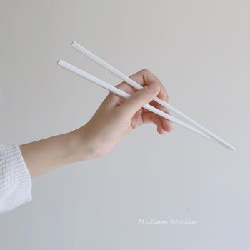 米間食堂 骨瓷筷子家用防滑純白ins極簡風防霉耐高溫易清洗筷子