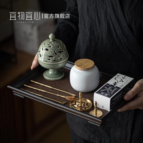 觀云復古中式浮雕香爐香道用具入門套裝純銅香篆打篆沉檀香塔香爐|茶道