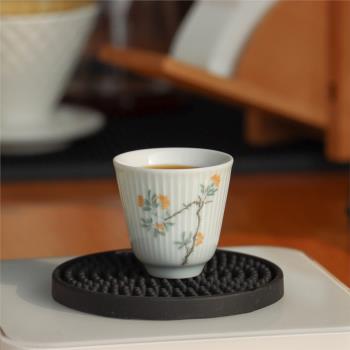 影青瓷中式復古陶瓷薄胎手沖咖啡杯50ml小號咖啡品鑒杯精致高檔