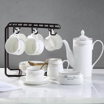 啡憶咖啡杯套裝家用歐式小奢華咖啡杯碟6件套創意小精致ins陶瓷杯