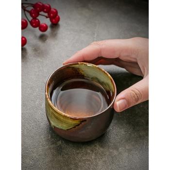 復古陶瓷茶杯柴燒釉主人杯中式茶道功夫茶單杯家用客廳禪韻品茗杯