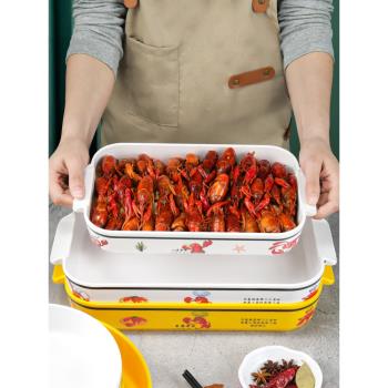 網紅創意小龍蝦盤子商用密胺燒烤店裝龍蝦尾塑料餐盤餐廳飯店專用