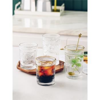 日式玻璃杯喝水杯子加厚高顏值茶杯客廳水杯套裝家用果汁啤酒杯