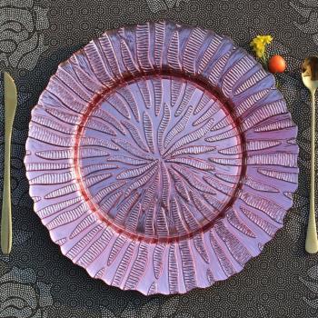 出口北歐風格玻璃盤子果盤餐具牛排西餐盤歐式裝飾盤婚慶樣板間