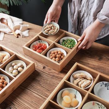 國風拼盤小碟子九宮格餐盤商用茶館餐廳果盤圍爐煮茶點心盤零食盤