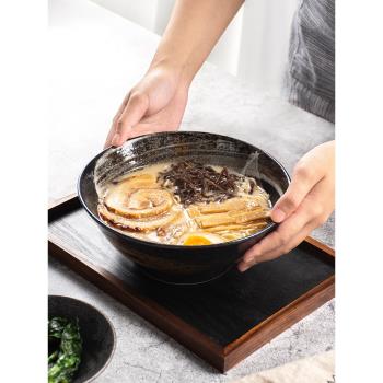 進口日式和風復古手繪粗陶米飯碗