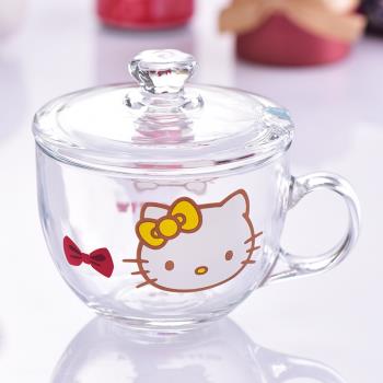 韓版hellokitty凱蒂貓創意家用耐熱玻璃水杯花茶杯牛奶杯卡通杯子