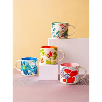 高顏值馬克杯子陶瓷咖啡杯早餐網紅手繪情侶茶具喝水瓷杯男女水杯