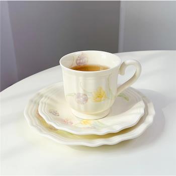 法式重瓣郁金香套組甜品盤陶瓷
