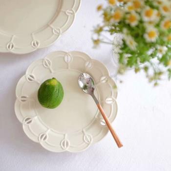 雜置社歐式簡約婚禮花朵波浪大餐盤甜品碟復古