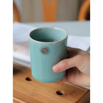 龍泉青瓷福字茶杯水杯200ml泡茶杯耐熱創意辦公室會議杯陶瓷套裝