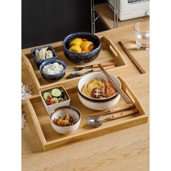 日式陶瓷復古泡麵碗創意一人食套裝家用早餐碗碟湯碗飯碗麵館商用